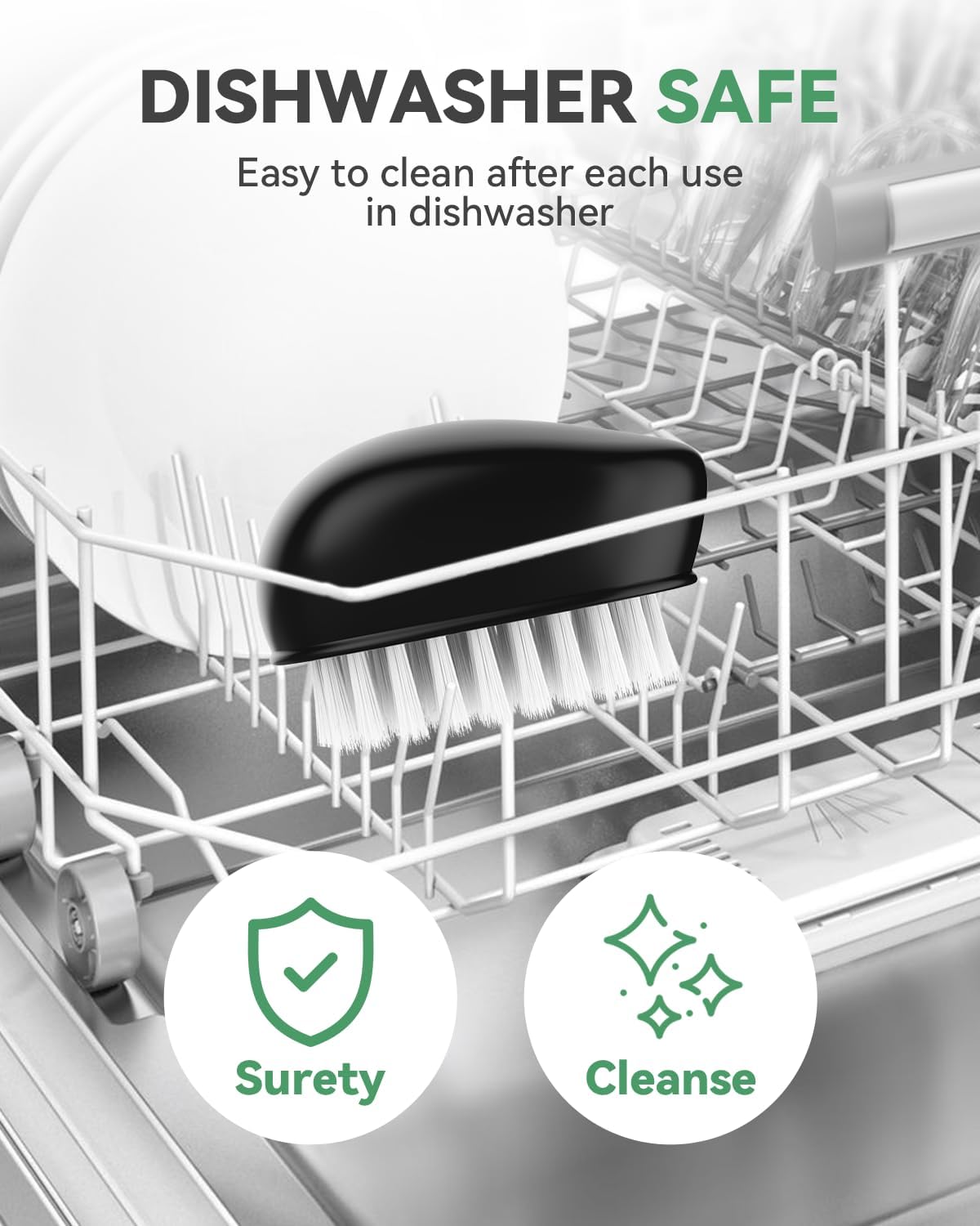 SXhyf Vegetable Brush Scrubber for Food [Black Stiff Bristles Brush + White Soft Bristles Brush] Potato Scrubber, Dishwasher Safe Veggie & Fruit Cleaning Brush for Mushrooms, Carrots, Lemons, Eggs