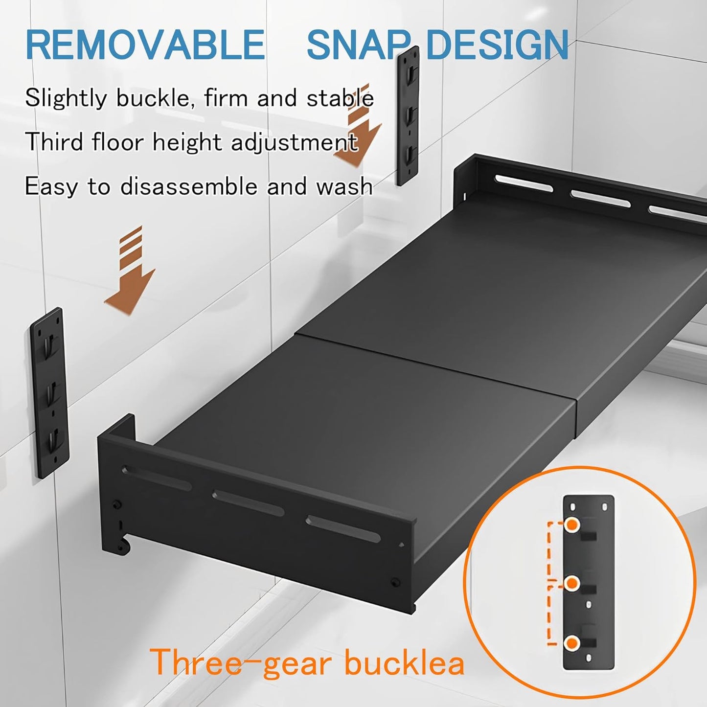 Retractable Stainless Steel Wall Rack, Commercial Storage Rack, countertop Multifunctional Storage Bracket, Kitchen Seasoning Rack for Electric Oven Microwave (16"~25.5" Black)