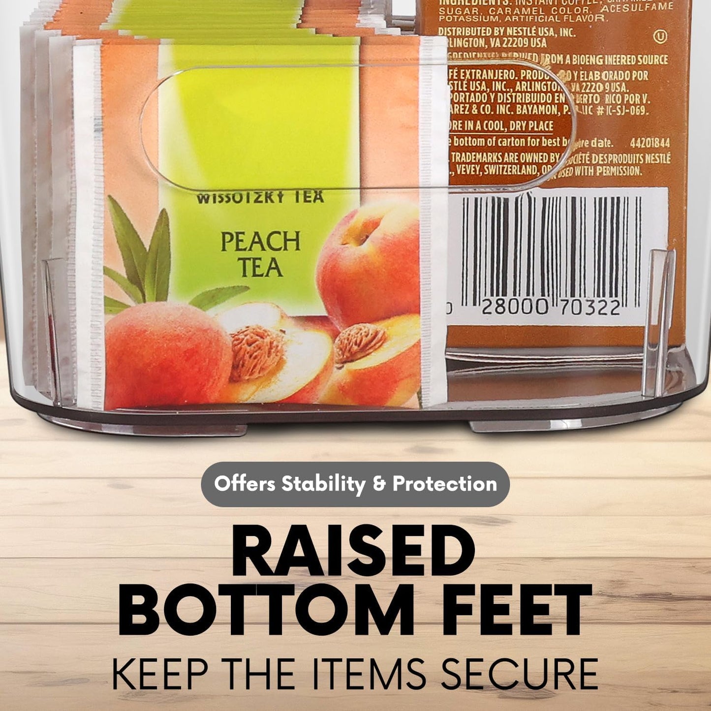 Clear Plastic Storage Bins, Pantry Organizers and Storage Containers, Large Fridge Organizer Bins, Home Kitchen Cabinet Organizer, Medicine Cabinet Bin for Organizing Freezer Closet