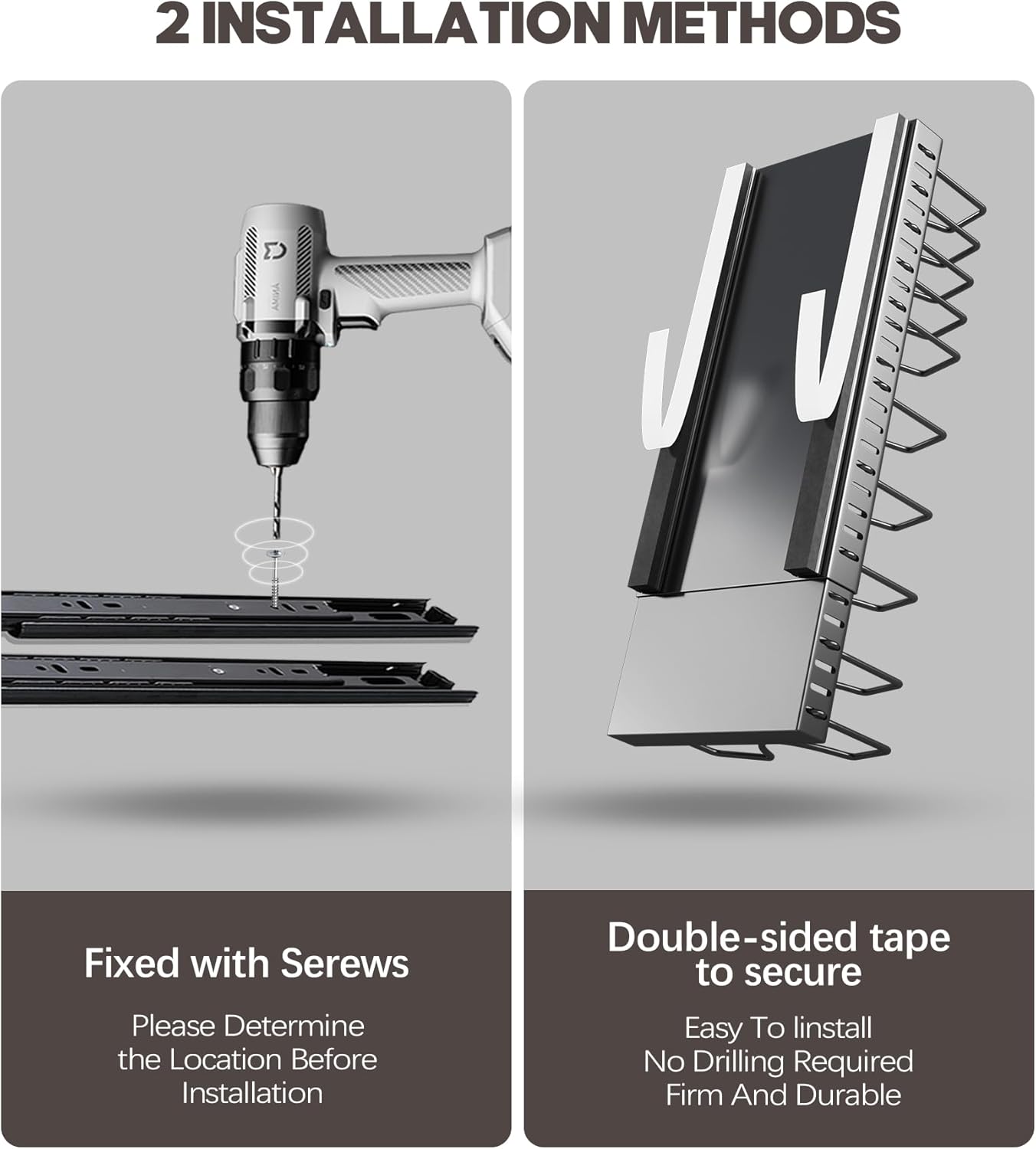 Pull Out Pots and Pans Organizer Under Cabinet, Expandable Sliding Lid Holder and Pan Rack for Kitchen, Slide Out inside Cabinet for Pot Lid, Bakeware, Dishes, 10 Adjustable Dividers, 1 Pack Black