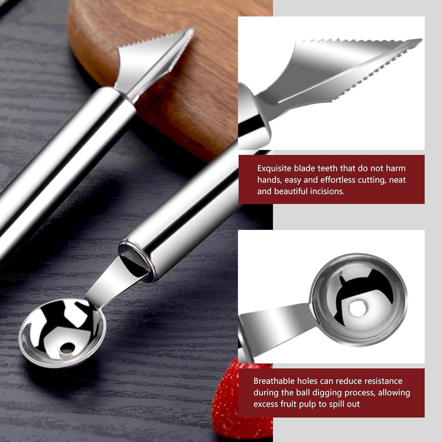 4-Piece Kitchen Spiral And V-Shaped Tools, vegetable peeler,crinkle cutter knife, Multifunctional Kitchen Set, Stainless Steel Manual Kitchen Tools for Creative Food Decoration（silvery）