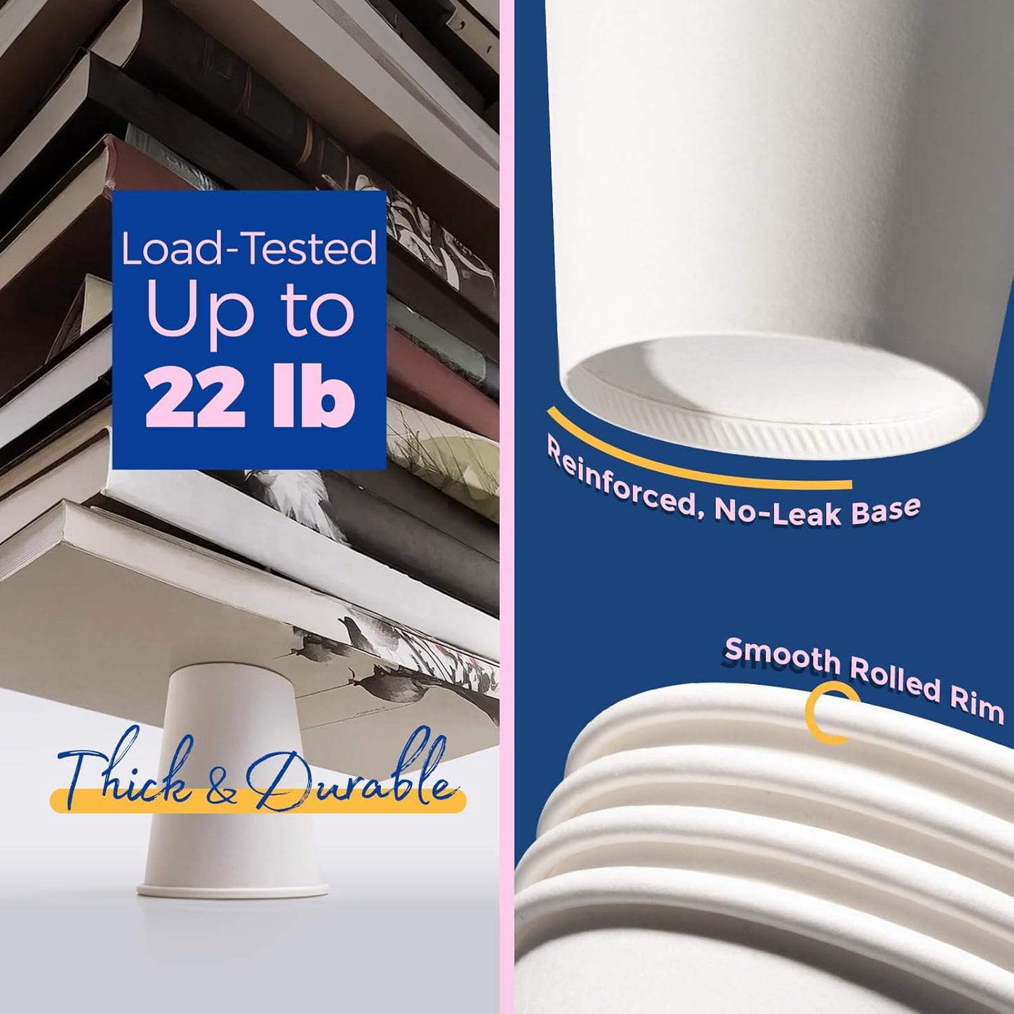 Fit Meal Prep 50 Pack 10 oz Disposable Coffee Cups with Lids, Sleeves, Leak-Proof To Go Coffee Cups with Lids, Durable Hot Paper Cups for Home, Office, Party, Business