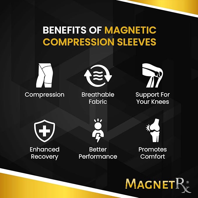 MagnetRX® Magnetic Knee Sleeve – (2-Pack) Effective Compression Knee Brace with Magnets for Comfort & Recovery – Magnetic Brace Support (X–Large)