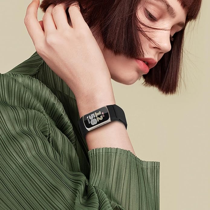 Magnetic Stretchy Nylon Compatible with Fitbit Charge 6 Bands/Fitbit Charge 5 Bands, Elastic Fabric Sport Adjustable Wristband Strap for Charge 5/6 Smartwatch Women Men