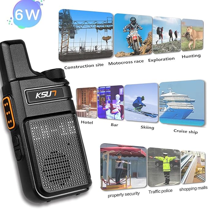 KSUN 4 Pack Walkie Talkies for Adults 22 FRS 4000mAh Battery M6