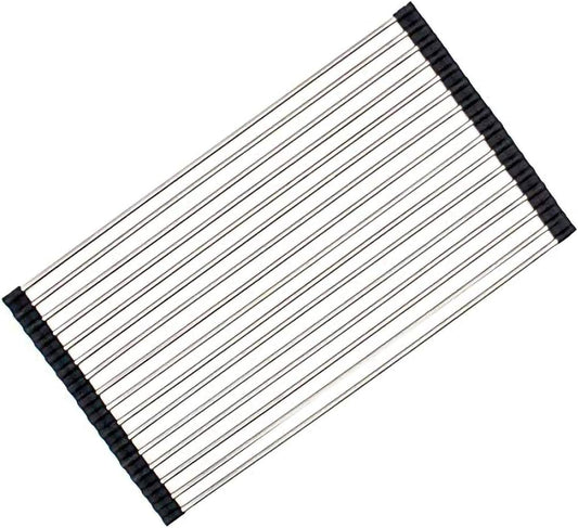 Ahyuan Roll up Dish Drying Rack Over The Sink Kitchen Roll up Sink Drying Rack Portable Dish Drainer Foldable Dish Drying Rack (Black, 20.5''X11.2'')
