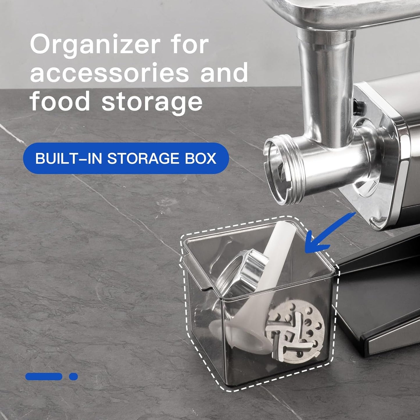 Electric Meat Grinder,3000 Max Stainless Steel Meat Mincer with 2 Blades,3 Grinding Plates,Food Pusher,Meat Claw,Sausage Stuffer Tubes & Kubbe Kit for Home & Kitchen Using