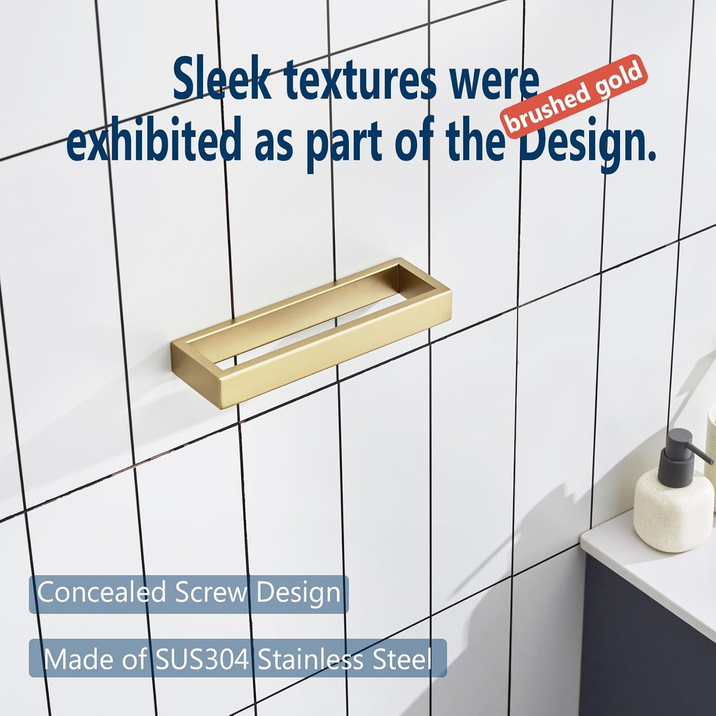 KOKOSIRI Towel Ring Brushed Gold Hand Towel Holder 9 Inch Kitchen Towel Hanger Rack Stainless Steel Bathroom Hardware Wall Mounted, 1 Pack B4008BG-L9