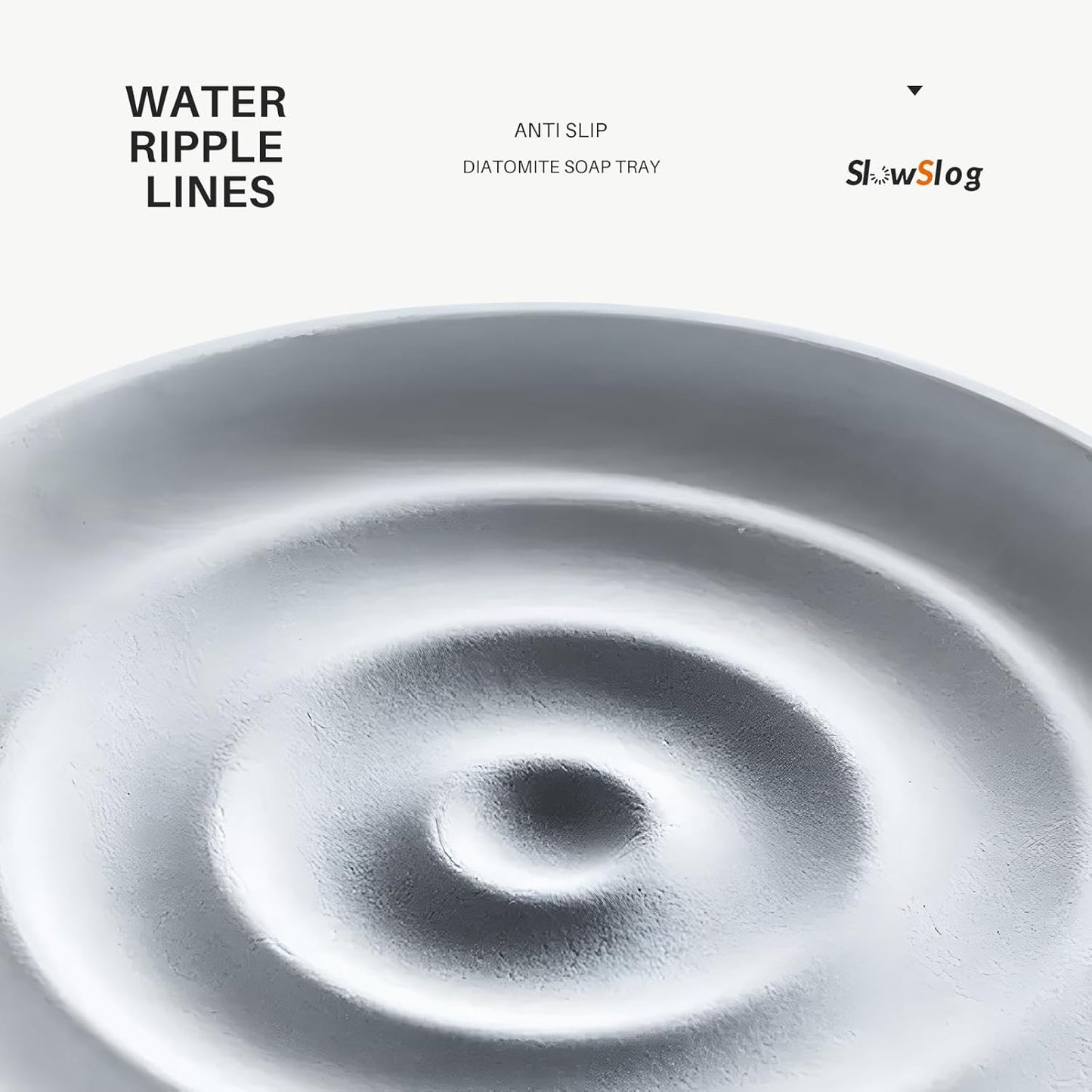 Diatomite Soap Dish Holder, Water Absorbent Stone Soap Dish, Quick Dry Stone Soap Holder, Diatomaceous Earth Bath Tray for Hand Soap, Sponge Holder, Gray