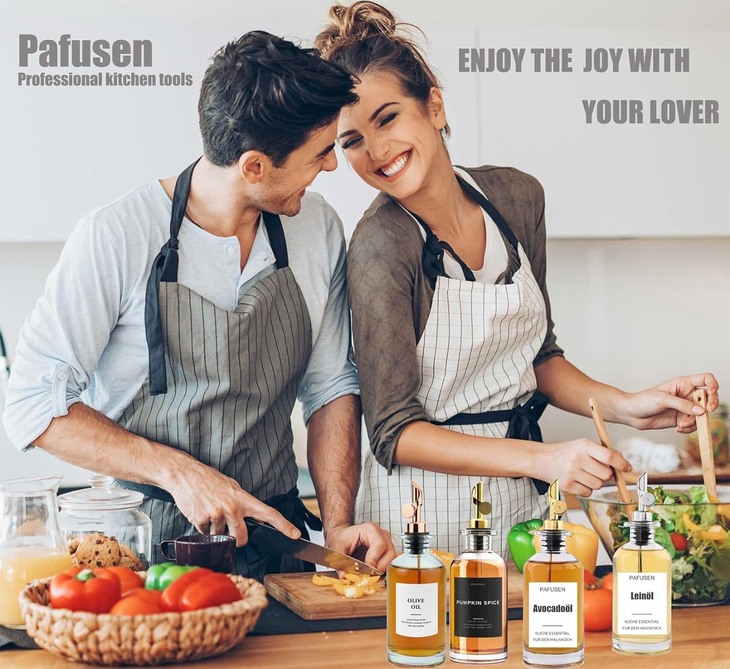 Pafusen 2 Pack Auto Flip Olive Oil Dispenser, Liquor Pour Spout, Oil Dispenser for Kitchen, Easily Turn Your Bottles into Dispensers for Liquor, Coffee Syrup or Oils, Weighted Pourer, Rose Gold