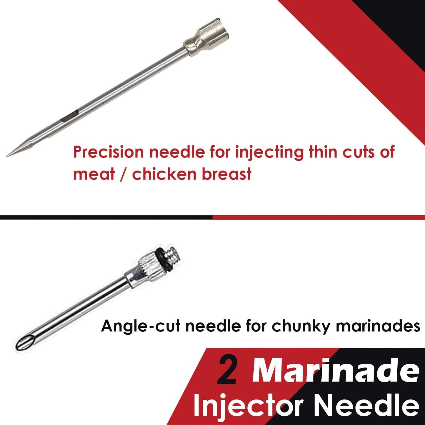 Stainless Steel Turkey Baster & Barbecue Basting Brush With 2 Flavor Injector Needles - Food Grade Syringe Baster For Cooking & Basting - Ideal For Butter Dripping, Roasting Juices For Poultry (Black)