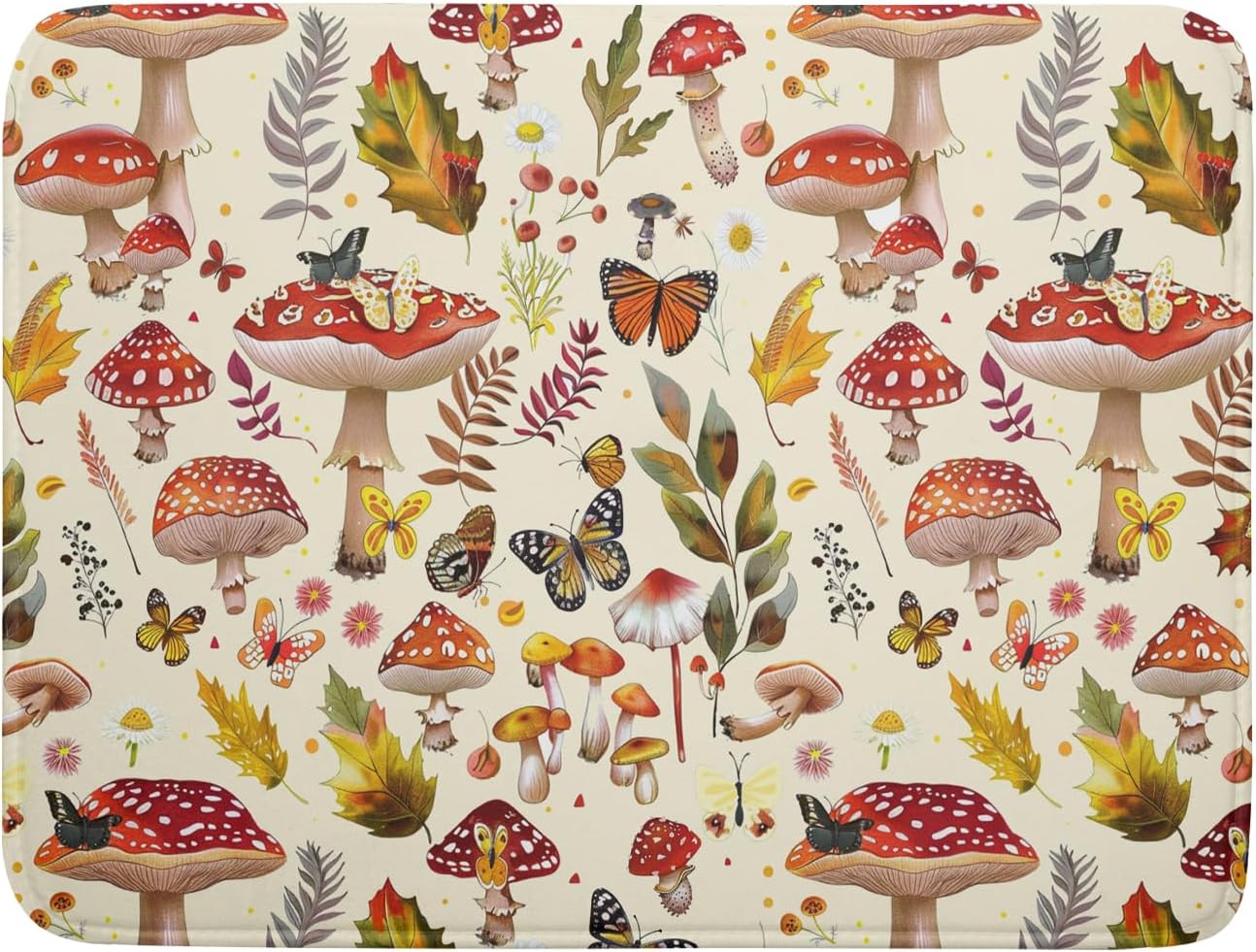 Magic Mushroom Dish Drying Mats Botanical Decorative Absorbent Drying Pad Microfiber Kitchen Sink Rack Mats 18 X 24 Inch