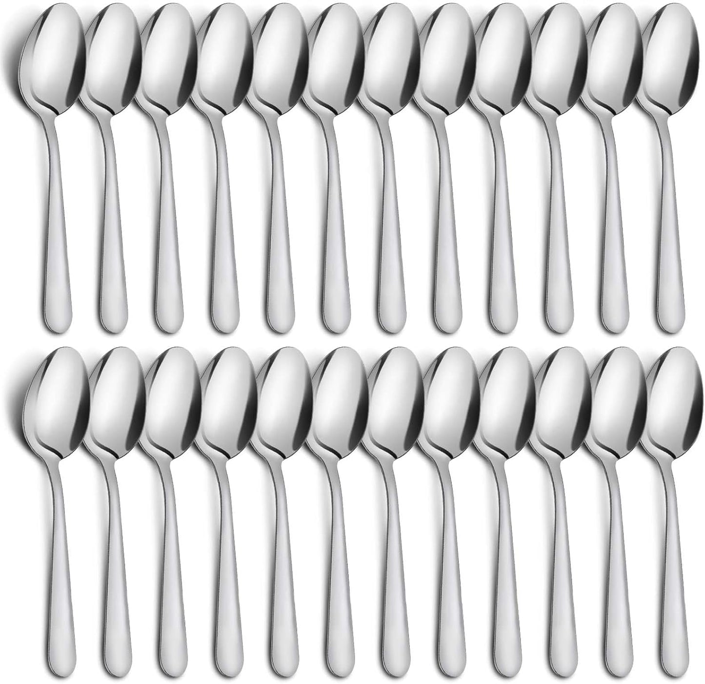24-Piece Dinner Spoons Set, Funnydin 6.7" Stainless Steel Spoons Silverware, Durable Dessert Spoons, Table Spoon Use for Home, Kitchen and Restaurant - Mirror Polished, Dishwasher Safe