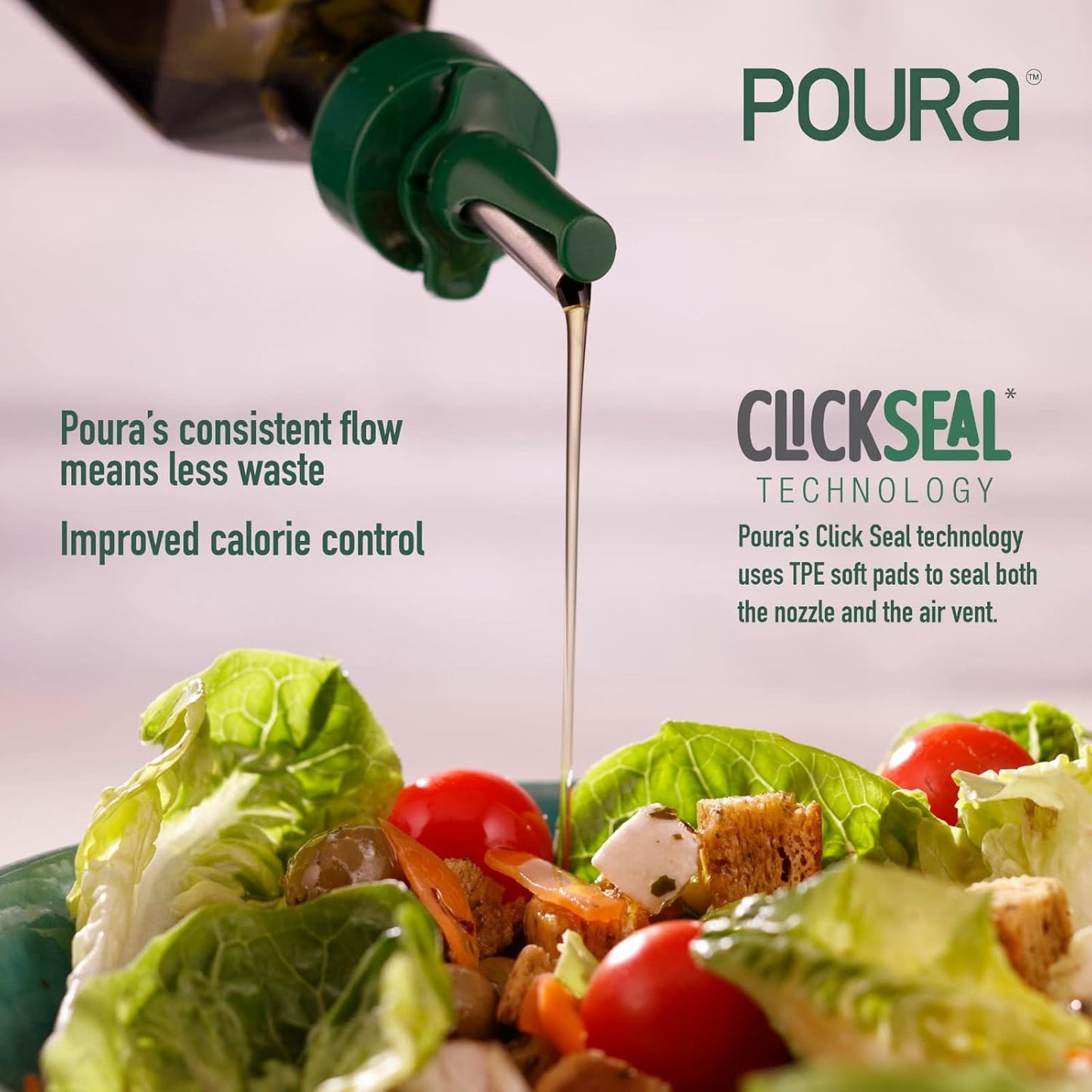 Poura Glass Olive Oil Bottle Drizzler with Pourer Spout - Hygienic Open and Close Pourer Prevents Oxidation Keeping Olive Oil Fresh - Includes Funnel for No Mess Or Wastage