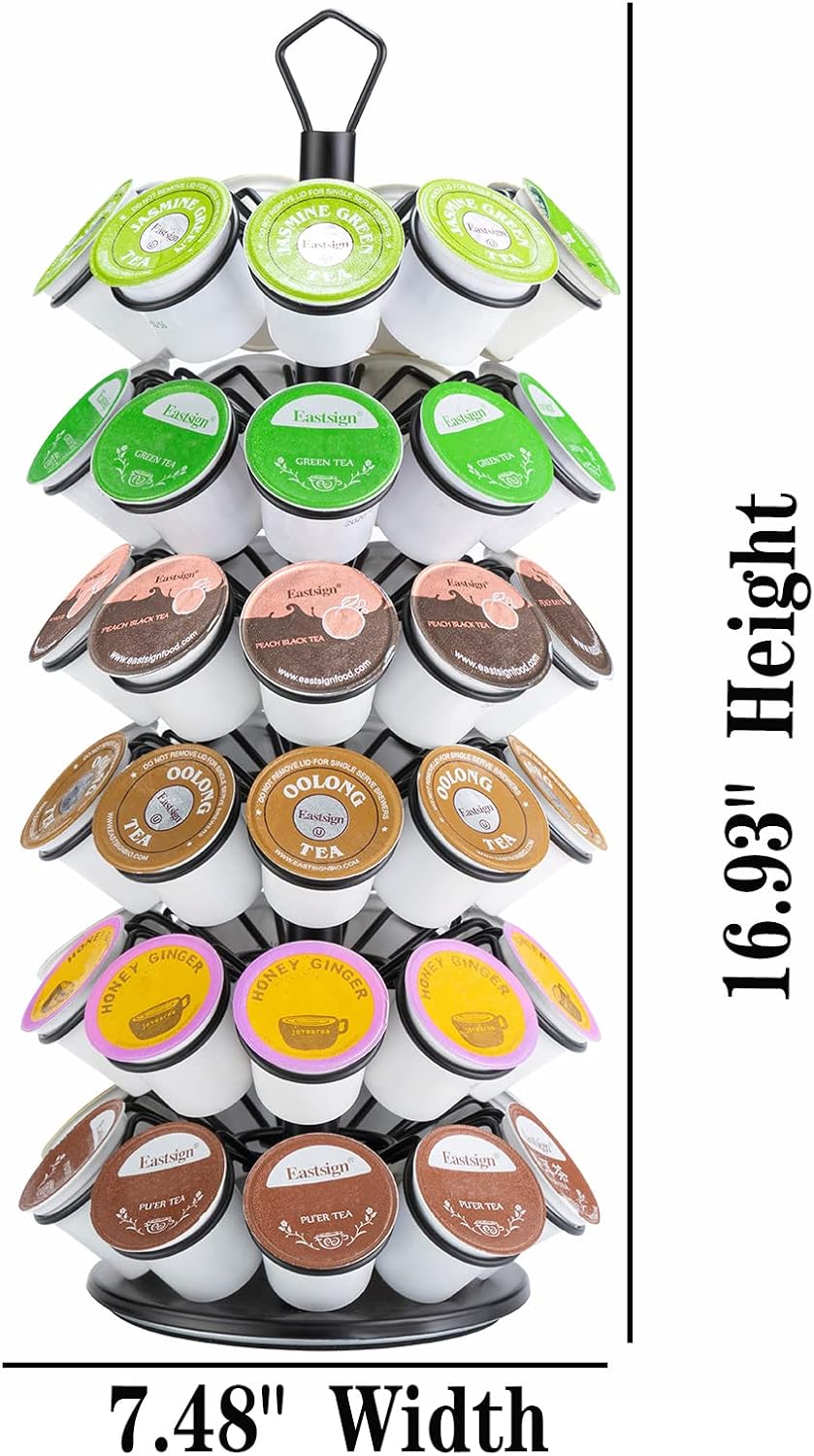 Rice rat K-Cup Storage Coffee Capsules Pod Holder Carousel Capsule Display Storage for k-cup（54 pods-6 tiers）