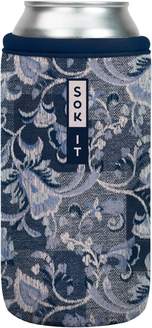Sok It CanSok Sleeve for Beer & Soda Insulated Neoprene Cover (Paisley Patchwork, 16oz Can Sleeve)
