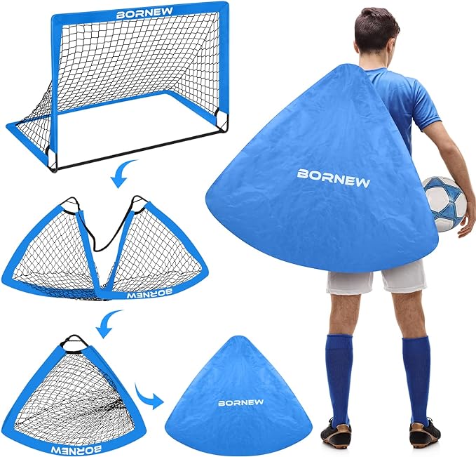 Kids Soccer Goal for Backyard Set - 2 6X4 / 4X3 ft