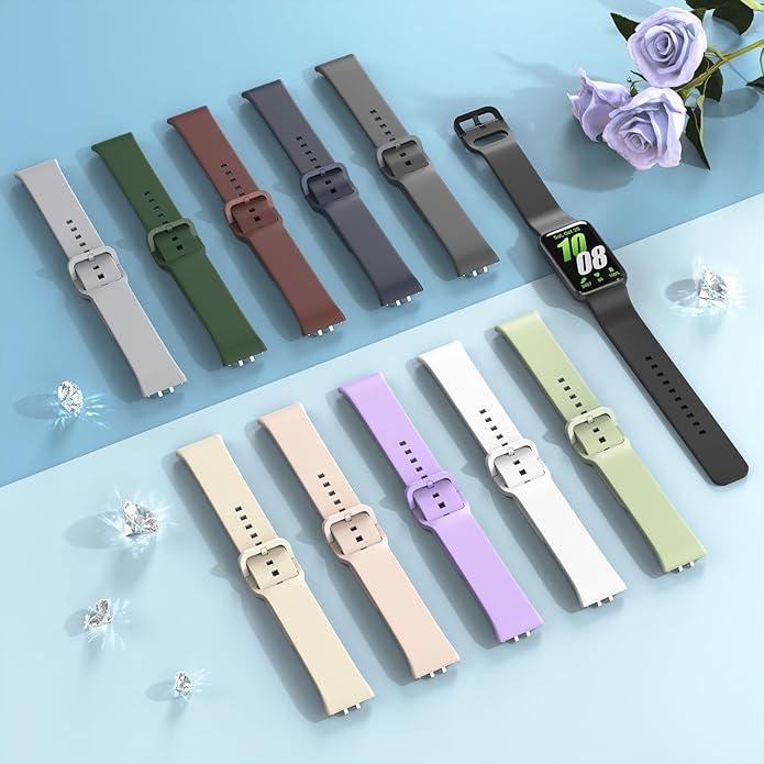 6 PACK Bands for Samsung Galaxy Fit 3 Band Women Men, Soft Silicone Sport Replacement Watch Strap Compatible with Galaxy Fit 3 SM-R390 Smartwatch Accessories