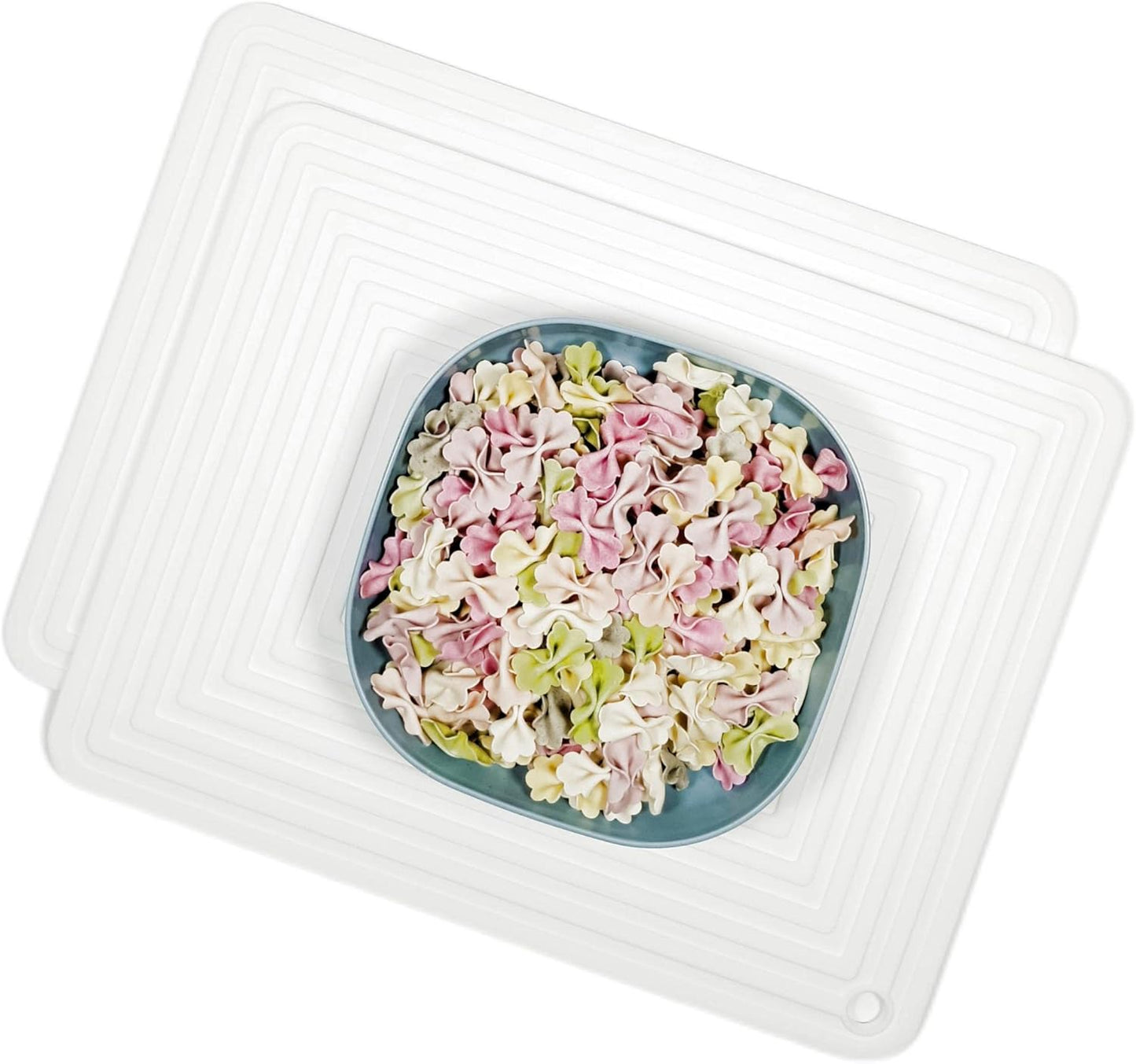 Silicone Trivets Mats Set, Trivet for Hot Dishes, Trivets for Hot Pots and Pans, White Silicone Pads for Kitchen, Multi-Purpose Heat Resistant Pads for Countertops 2 Pack