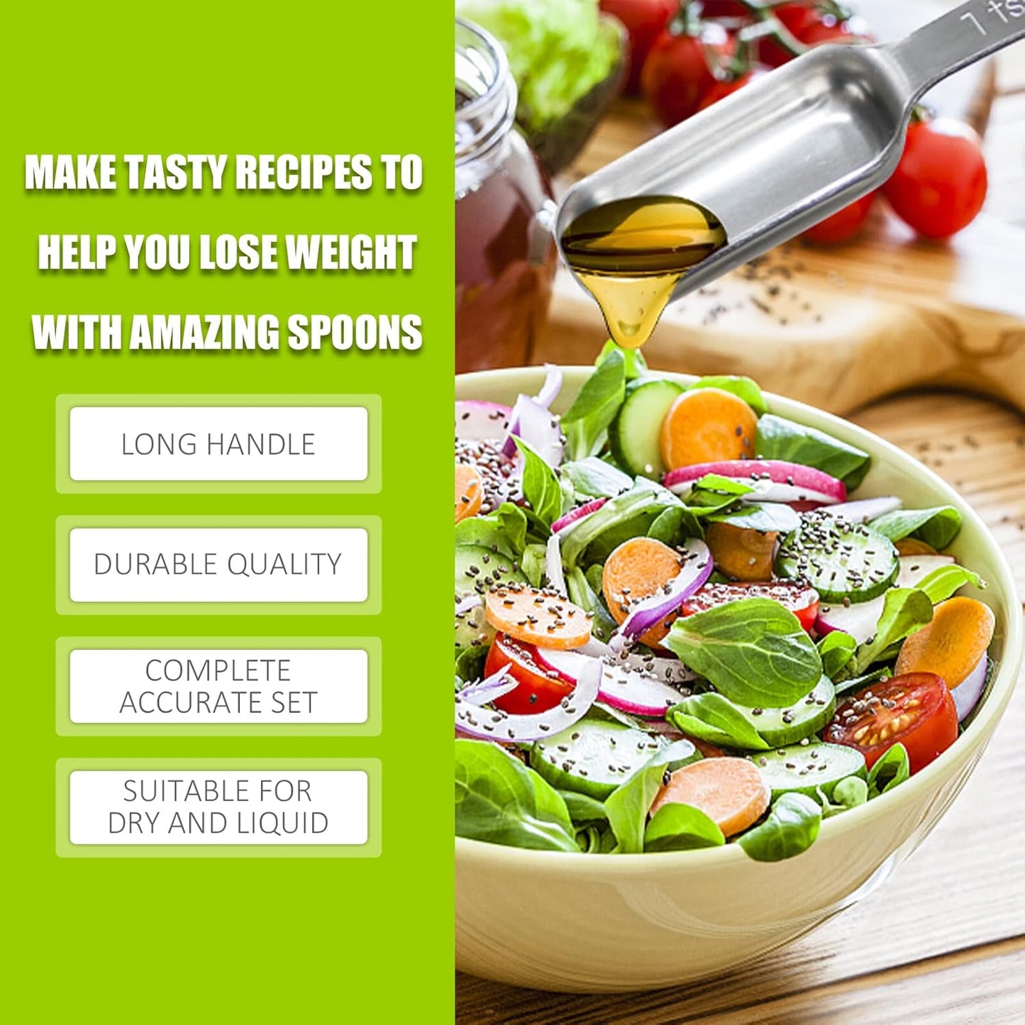 2PCS 1-1/2tbsp (22.5ml) Single Measuring Spoon, Individual Stainless Steel Long Handle Measure Teaspoon Only