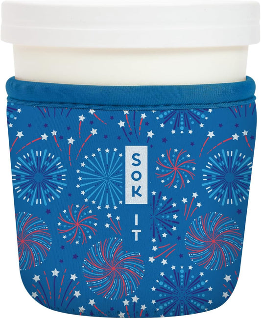 Sok It IceCreamSok Insulated Neoprene Cover (Symphony of Sparks, Tapered Ice Cream Pints)