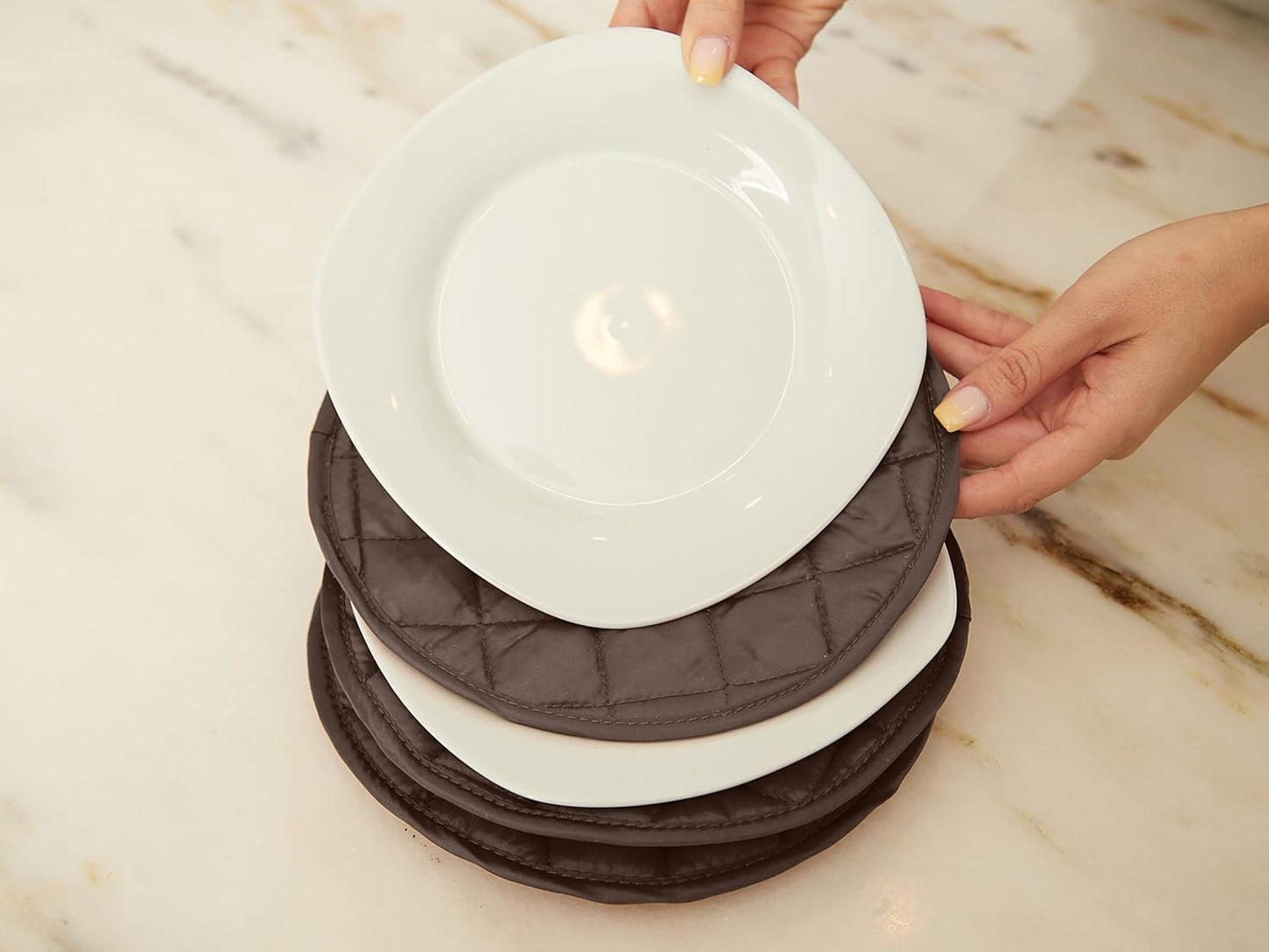 Covermates Keepsakes - Dish Storage - Padded Protection - ID Window - Stain Resistant - Machine Washable - China Storage, Bronze