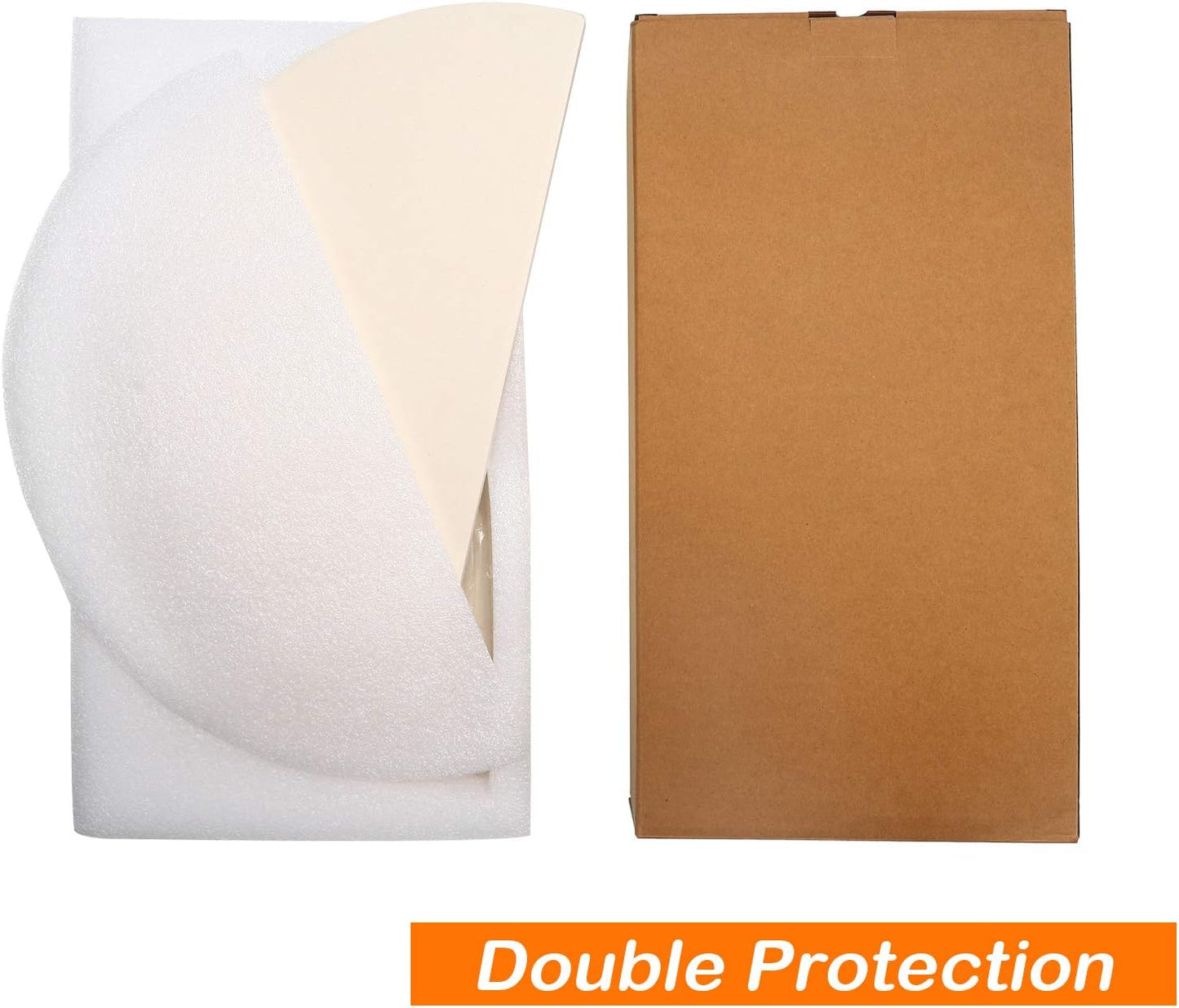 BBQ Future Ceramic Heat Deflector Plates for Kamado Joe Classic I, II, III，Half-Moon 2-Pack, White