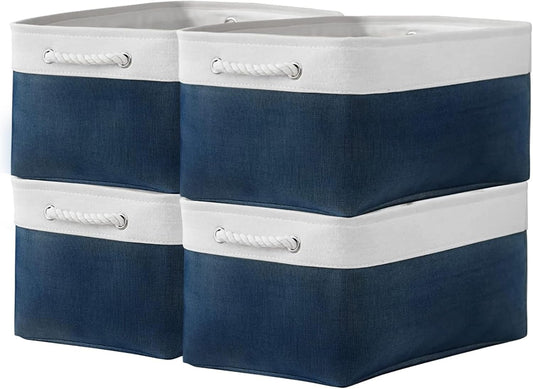 Storage Bins - Large Baskets for Storage Cubes with Handles Organization and Storage Baskets Gifts for Empty 15.7 (L) x 11.8 (W) x 8.2 (H) inches