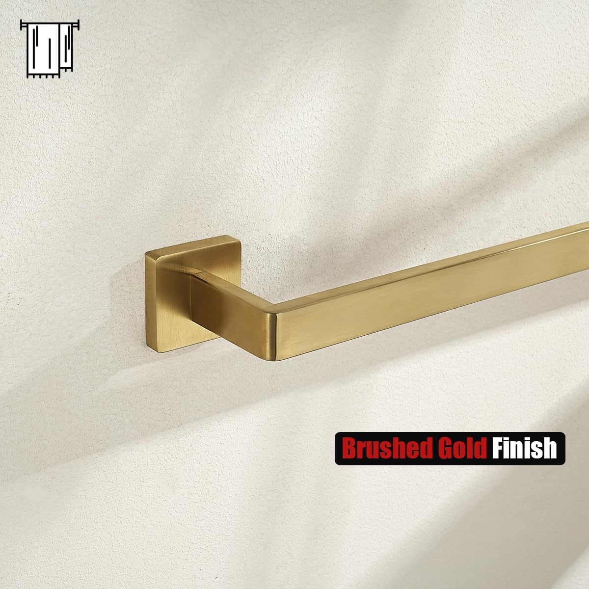 JQK Gold Towel Bar, Rounded Edges 14.41 Inch Towel Rack, 304 Stainless Steel Bathroom Wall Mount, Useable Length 12 Inch, TB250L12-BG