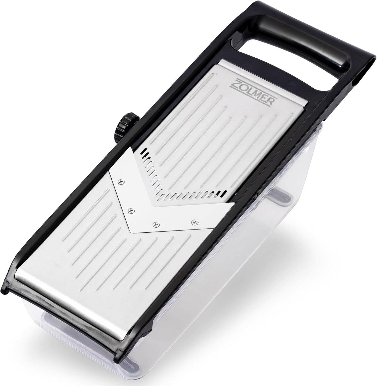 Professional Mandoline slicer for kitchen - Adjustable Vegetable Slicer with Two Extra-Sharp Julienne Blades - Veggie Slicer with Finger Guard and Collection Tray - Potato slicer, Cucumber Slicer