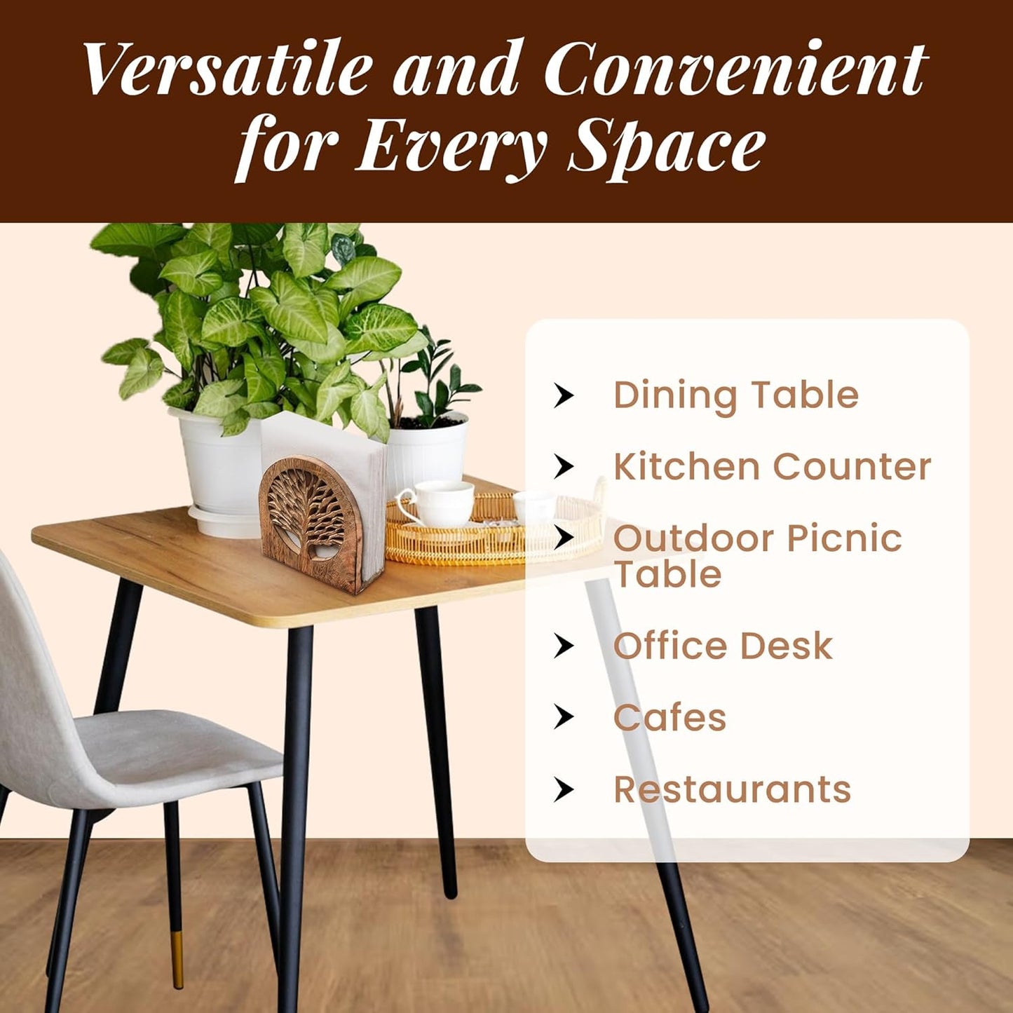 Tepo Wood Napkin Holder for Table, Stylish & Durable Napkin Stand for Paper Napkins, Wooden Napkin Holder for Kitchen, Dining, and Outdoor Use, Functional & Elegant Tabletop Organizer