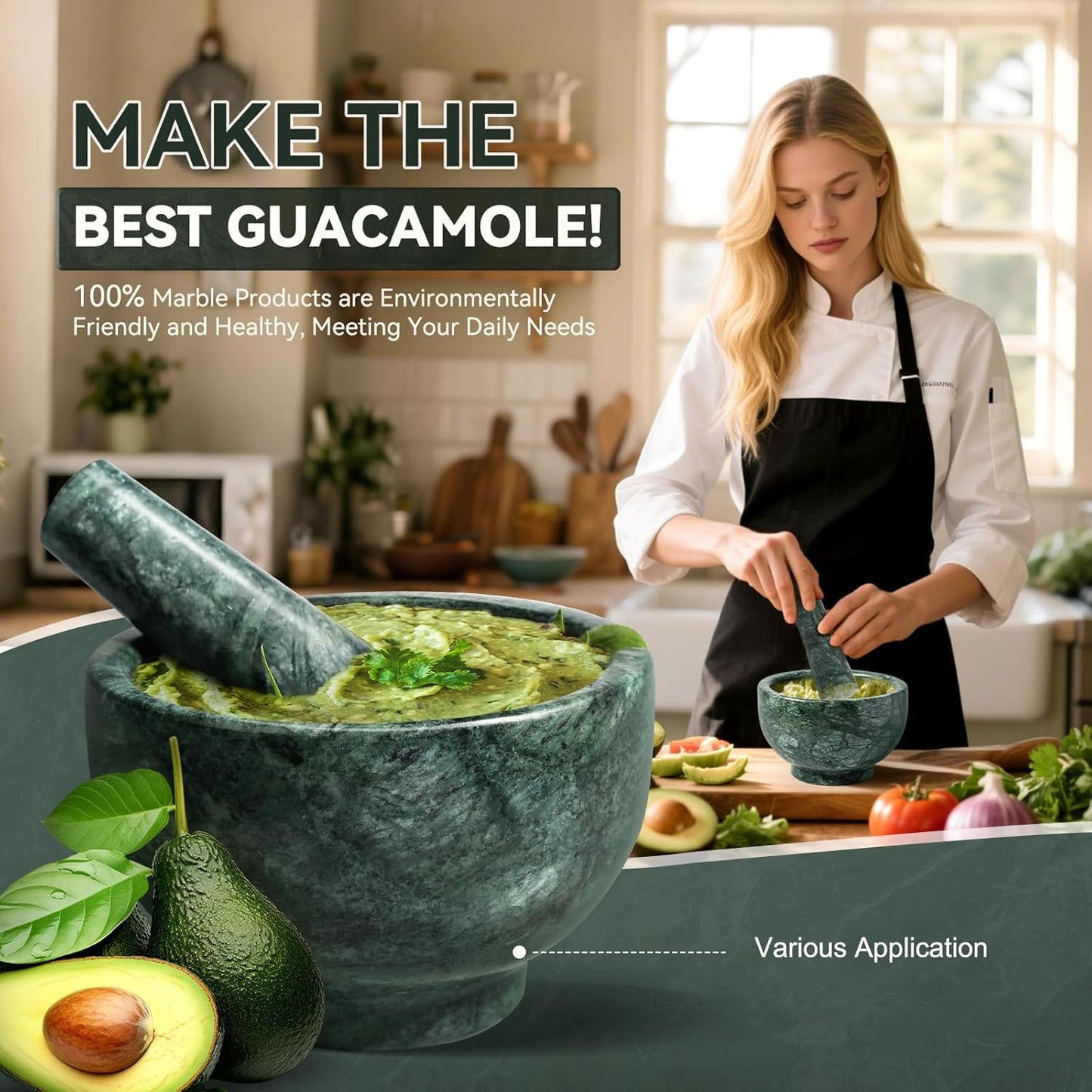 Koville Indian Natural Marble Mortar and Pestle Set, Grinder Bowl for Guacamole, Salsa, Pill Crusher, Spice, Herb, Garlic, Nut, Heavy Duty Grinder for Kitchen