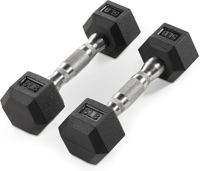 Marcy Rubber Hex Dumbbell Sold in Pairs - Available for 5lb - 20lb