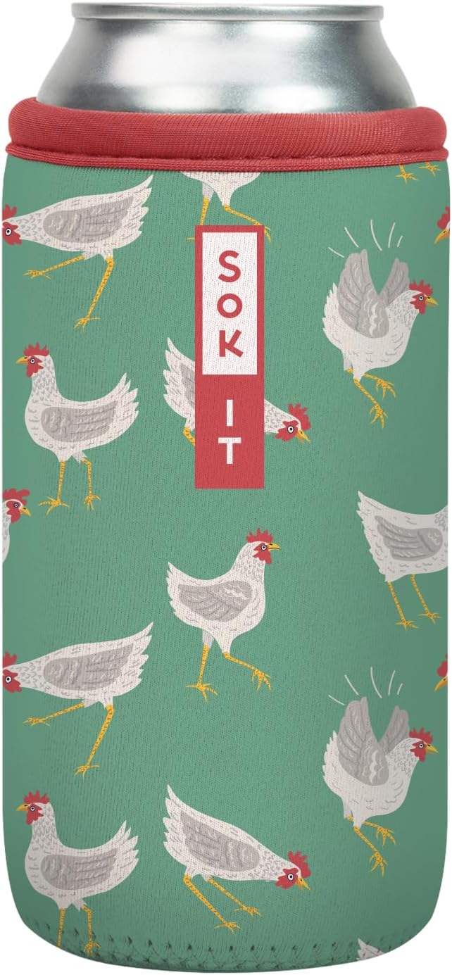 Sok It CanSok Sleeve for Beer & Soda Insulated Neoprene Cover (Flew The Coop, 16oz Can Sleeve)