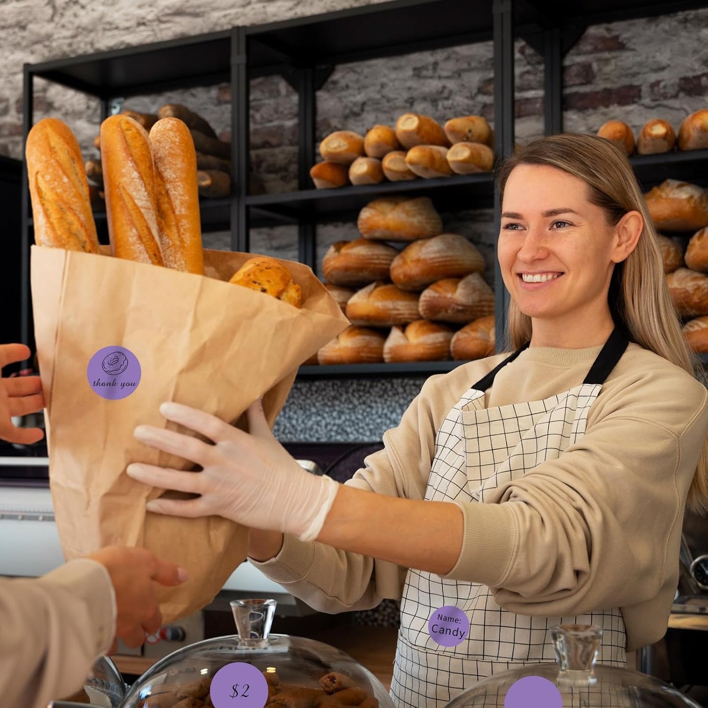 Thermal Labels,2 Inch Purple Round Thermal Printer Stickers,Self-Adhesive Round Direct Thermal Labels,Thermal Stickers for DIY Logo Design,Name Tag (500/Roll