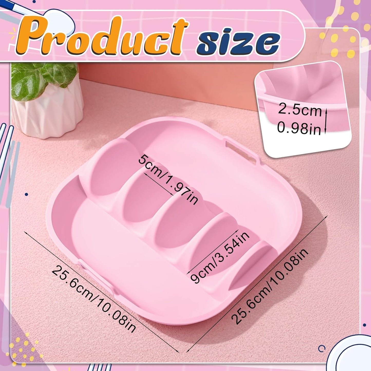 Remerry Silicone Taco Holder Plates Set of 2 Colorful Reusable Taco Holder with 4-Shell Slots for Hard/Soft Serving Plates Dishwasher Microwave Family Dinner Tortillas Party Serving(Blue, Pink)