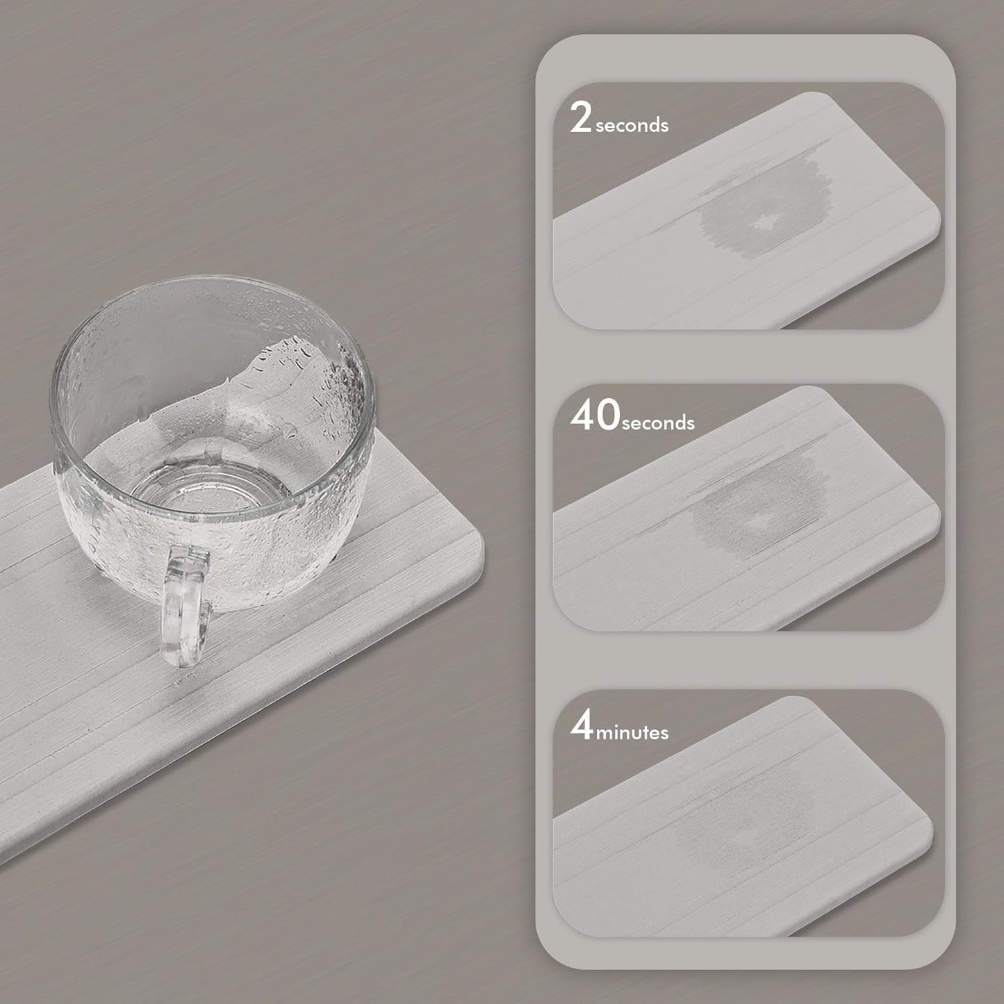 Evory Set of 4 Diatomite Soap Dishes, Kitchen & Bathroom Sponge Holders, Water Absorbing Stone Tray for Sink, Bathtub, Vanity (Light Grey)