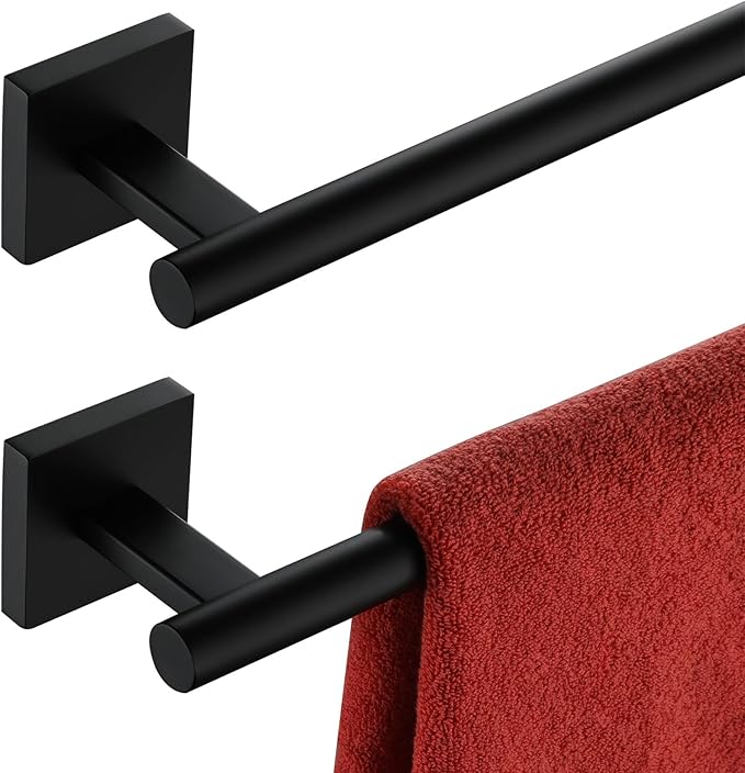 KOKOSIRI Towel Rails Bathroom Towel Bars Matte Black 24 Inch 2 Pack B4005BK-L24-P2