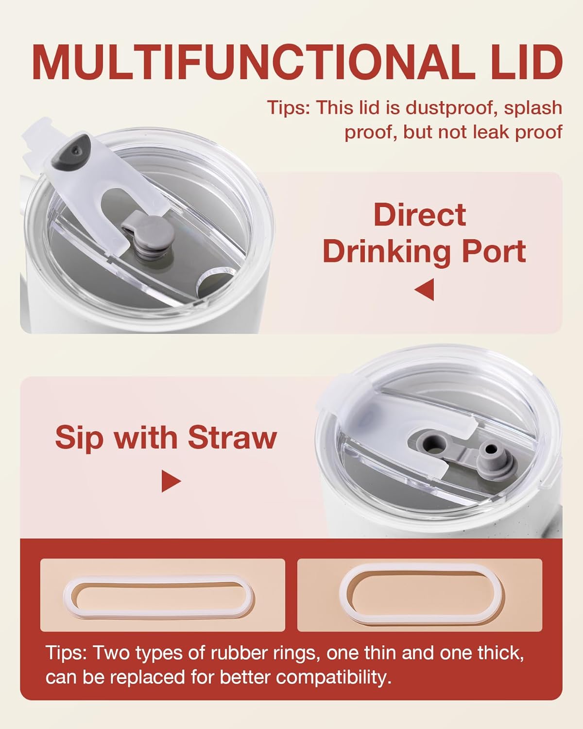 famiware Milkyway Coffee Mugs, 20oz Large Coffee Mug, Ceramic Mug Set of 2 with Lid, Cup Set with Handle for Latte, Tea, Cocoa, Milk, Home & Office, Light Gray and Dark Gray