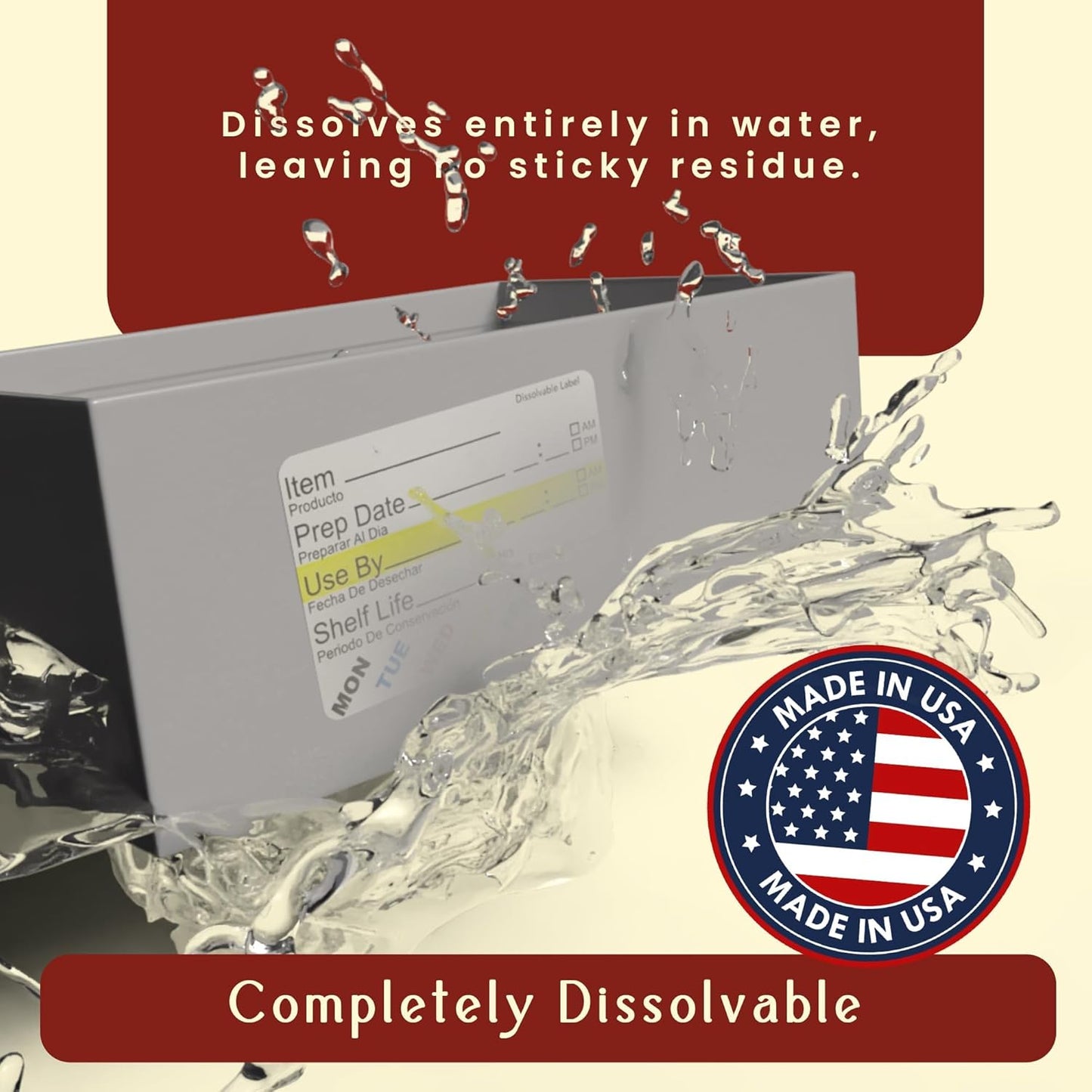 InStockLabels Dissolvable Food Labels - 2” x 3” (500 Labels) - Rotation Food Stickers for Kitchen & Restaurant Supplies - Ideal for Jar, Containers and Freezer Storage, Kitchen Stickers