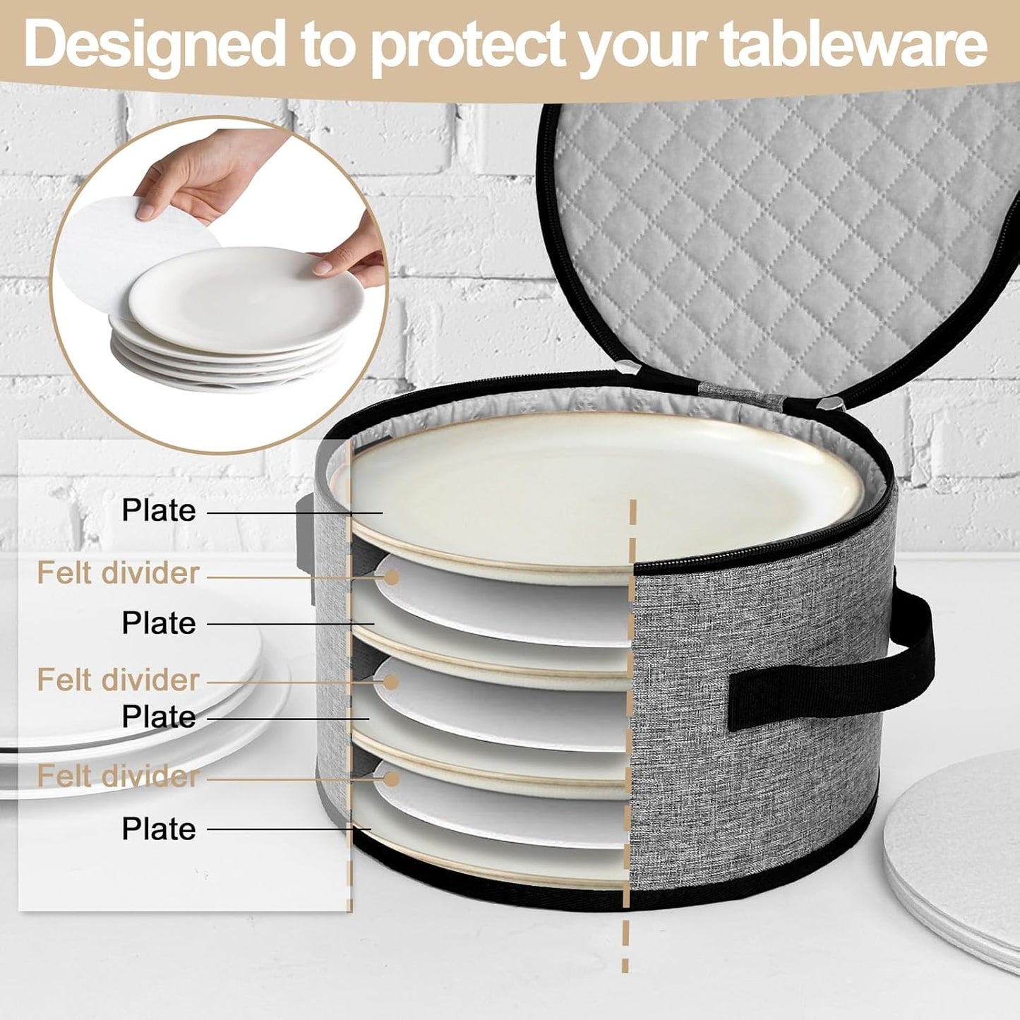 homyfort China Storage Containers, Hard Shell for Plates, Moving Boxes for Dishes, Cups, Mugs, Tableware Moving Supplies for Kitchen Organization- 5-Piece Set (5-piece set)