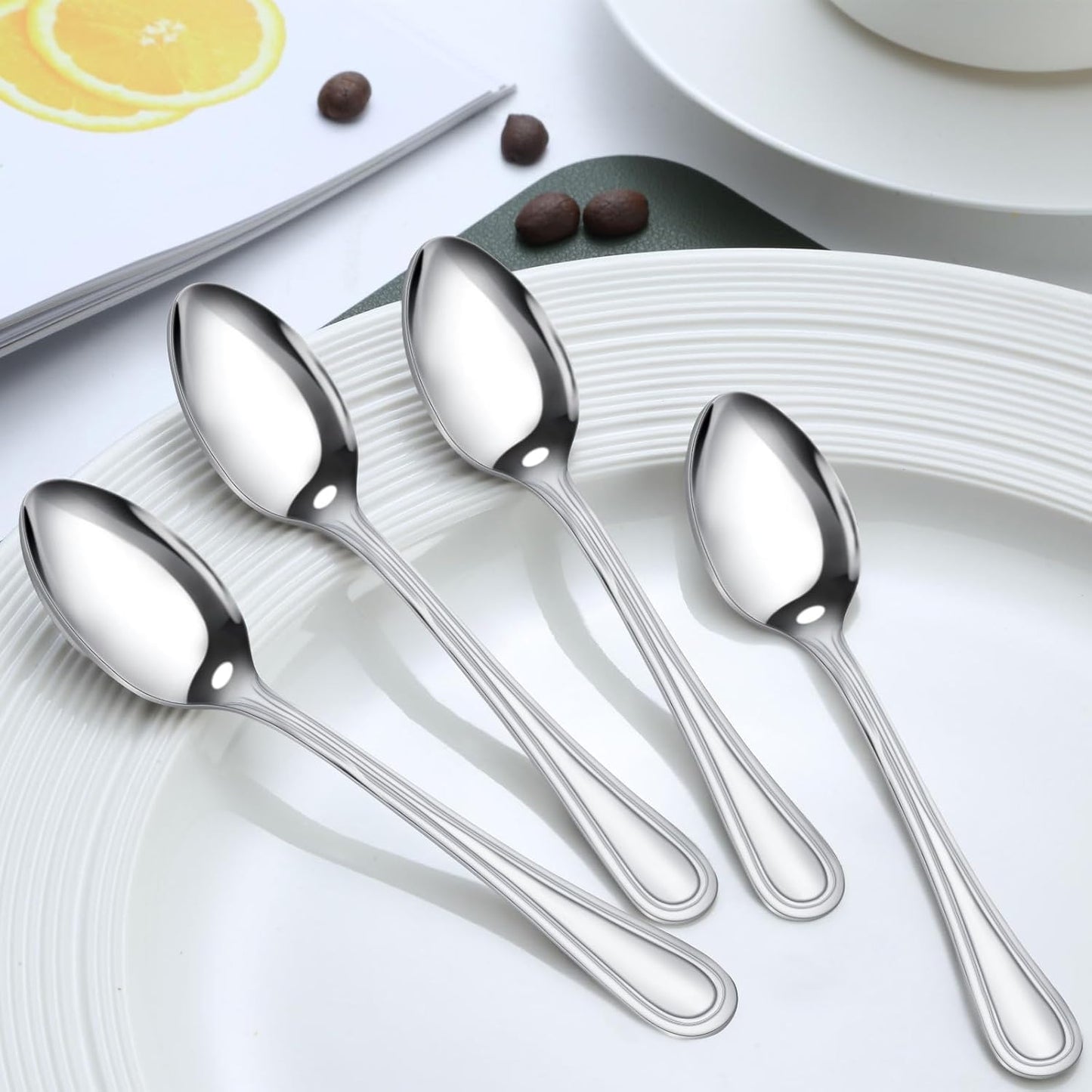 Coffee Spoons, 24-piece Espresso Spoons, 4.7-inch Stainless Steel Small Spoons for Coffee, Hot Tea, Desserts and Appetizers, Demitasse Spoon for Coffee Bar, Dishwasher Safe