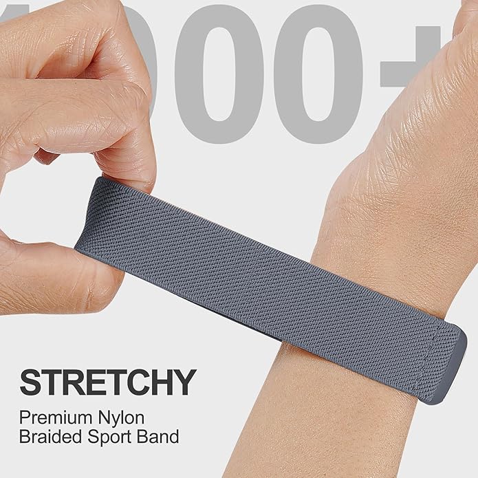 Magnetic Stretchy Nylon Compatible with Fitbit Charge 6 Bands/Fitbit Charge 5 Bands, Elastic Fabric Sport Adjustable Wristband Strap for Charge 5/6 Smartwatch Women Men
