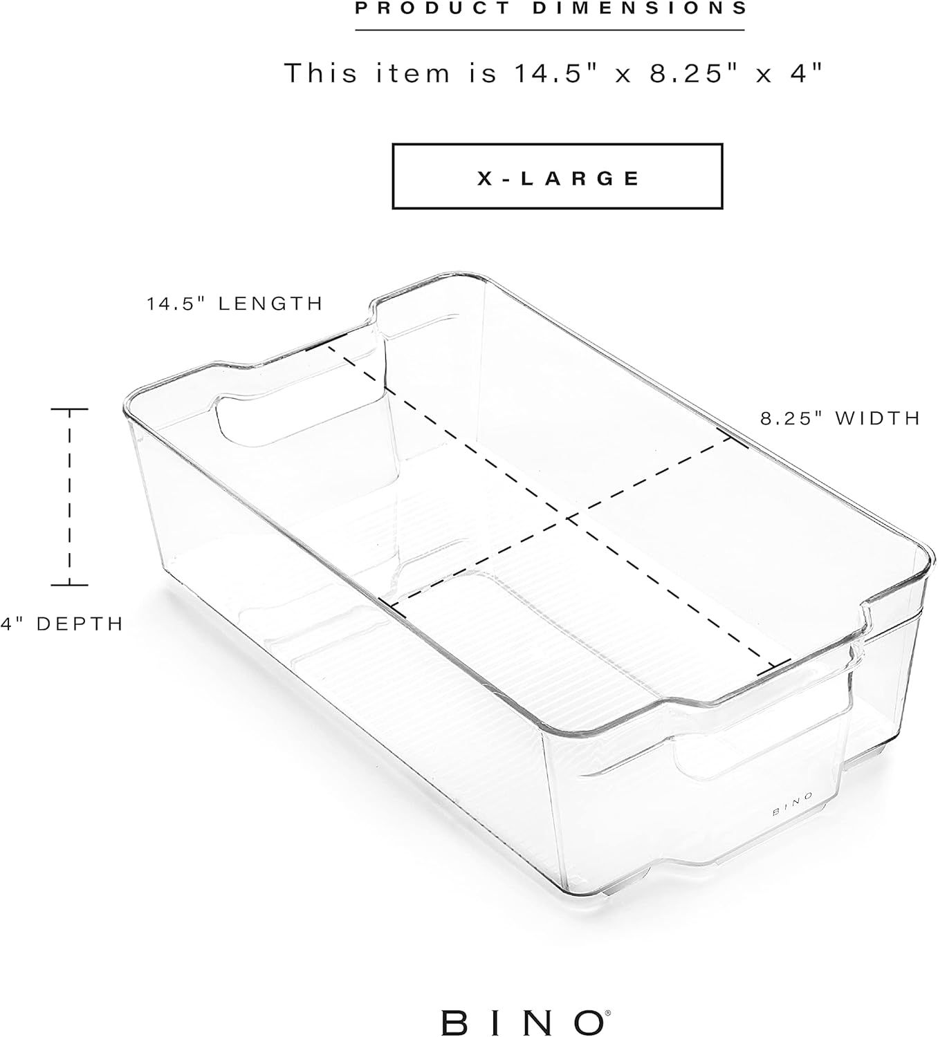 BINO Stackable Multi-Use Storage Organizer Bins, Plastic , BPA-Free, THE STACKER COLLECTION For Pantry / Home Organization, Fridge / Freezer Organizer - 8 Pack