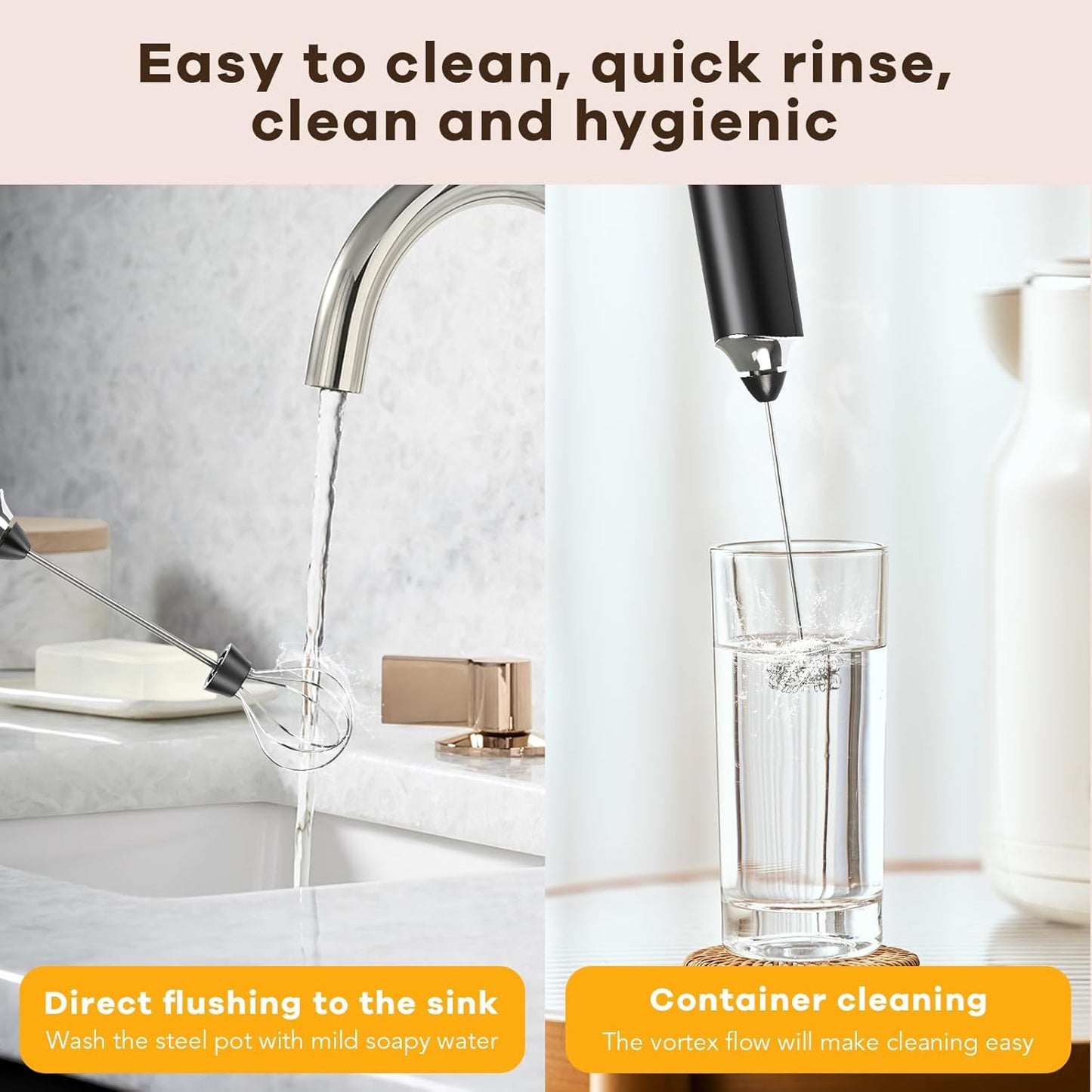 Milk Frother Handheld Rechargeable with Stand, Frother Wand Foam Maker 3 Speed Adjustable Drink Mixer with Detachable Stainless 2 Whisks Electric Coffee Frother Stirrer For Latte, Cappuccino, Egg