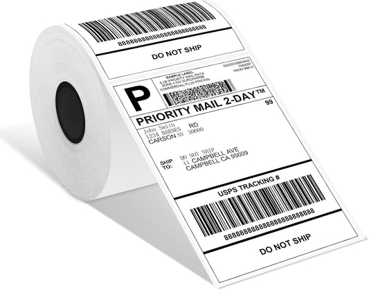 4x6 Thermal Labels, Shipping Label for Thermal Label Printer, Pack of 250 4x6 Roll Labels, Commercial Grade, Compatible with JADENS, Phomemo, Rollo, MUNBYN, Zebra and Other Thermal Printers
