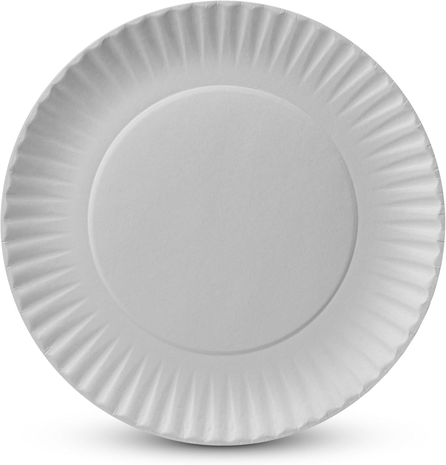 Munfix 500 Pack Uncoated Paper Plates 9 Inch, Everyday Disposable Plates, White Dinner Plates for BBQ Party, Picnics, Travel and Events, Microwavable Recyclable