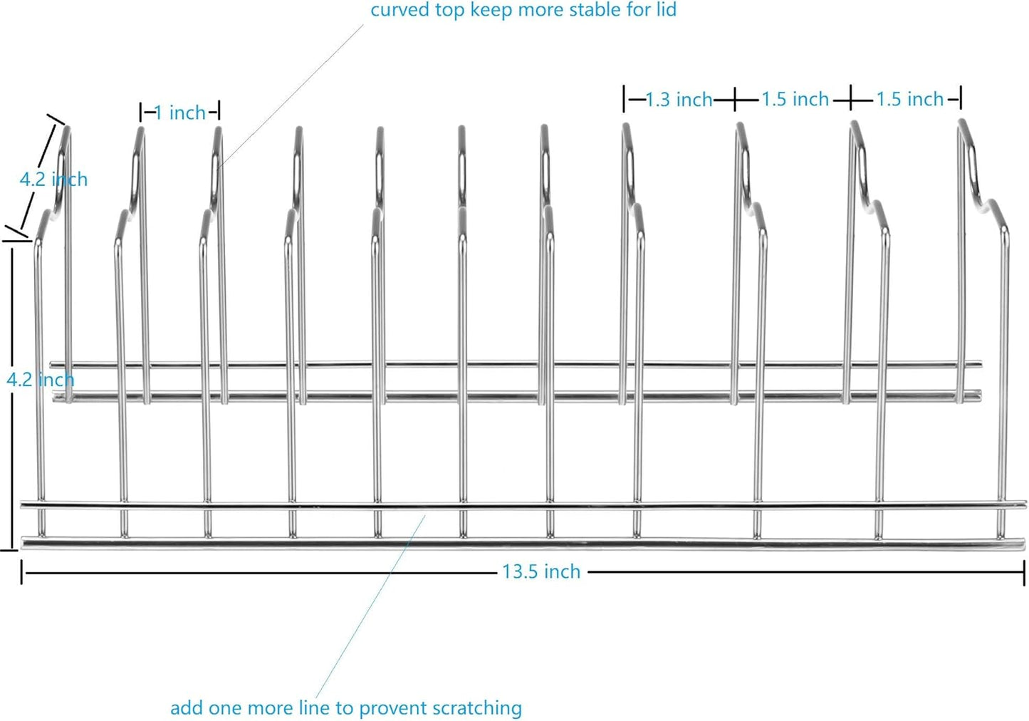 Slideep Pot Pan Lid Holder Drying Rack, Bakeware Lid Storage Organizer, Pantry and Cabinet Holder