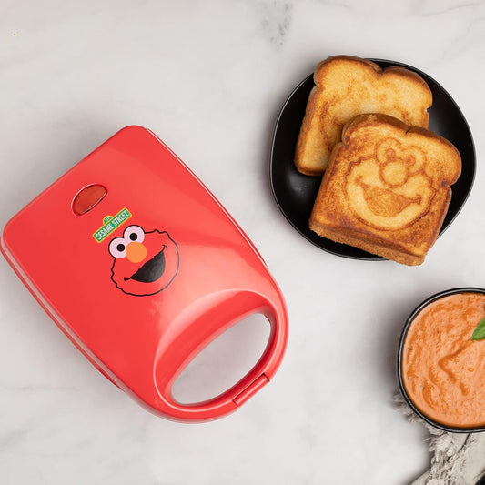 Uncanny Brands Sesame Street Elmo Single Sandwich Maker - Sesame Street Kitchen Appliance