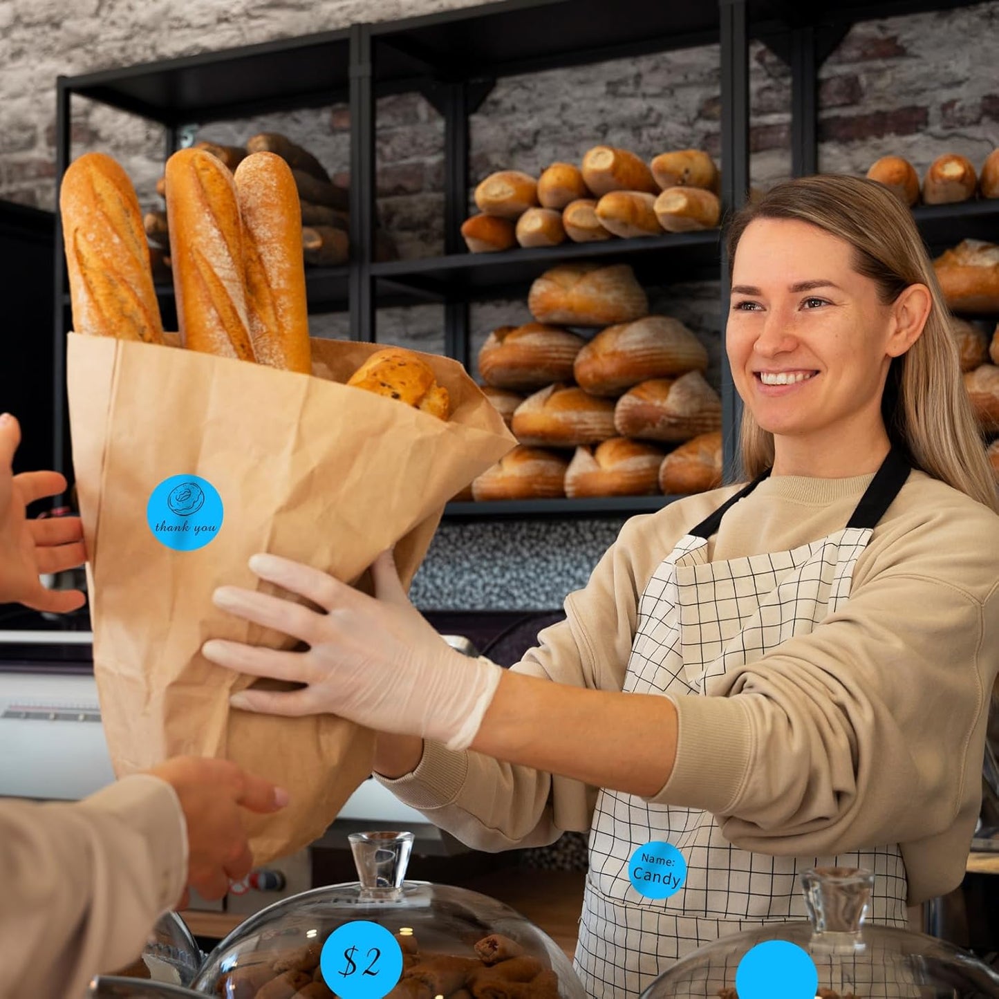 starboling Thermal Labels,2 Inch Blue Round Thermal Printer Stickers,Self-Adhesive Round Direct Thermal Labels,Thermal Stickers for DIY Logo Design,Name Tag (500/Roll）